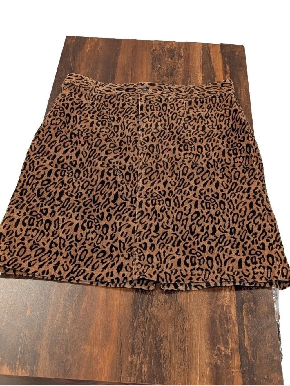 Kikit Jeans Vintage Animal Print Corduroy Skirt Size 12